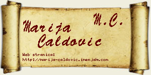 Marija Ćaldović vizit kartica